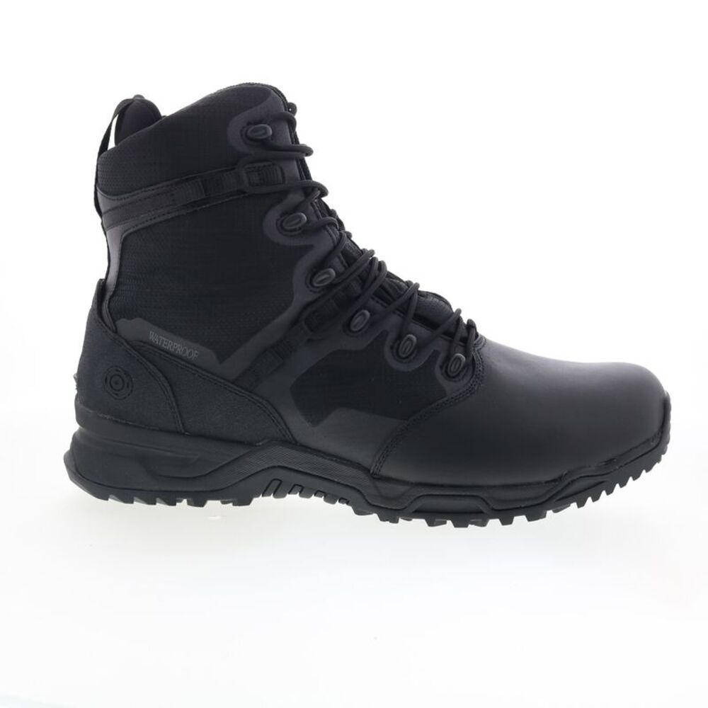 Original Swat Mens Alpha Fury 8" Polishable Toe Side-Zip Waterproof Black Boots